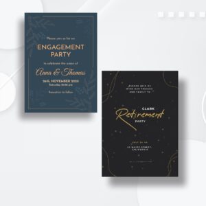 INVITATION CARDS – 5" x 7":
