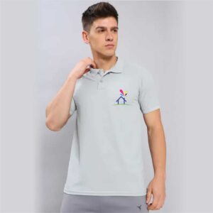 TSHIRT 9 Techno Premium Polo Dry Fit T-Shirt for Men (GREY)